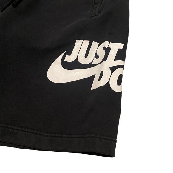 Y2K Nike Rare Full Cotton Thick Black Sport Running Big Print Side Pocket Shorts - Picture 4 of 5